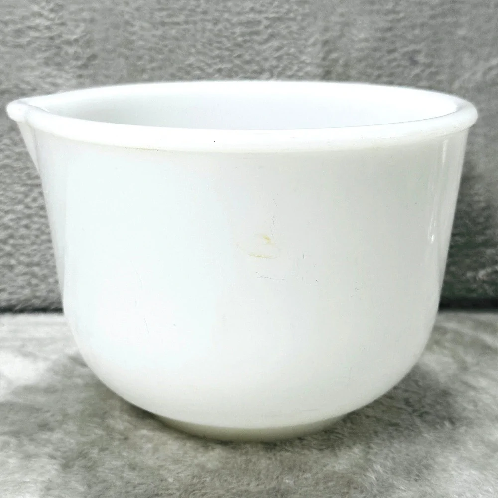 Vintage Glasbake for Sunbeam White Milk Glass Mixing Bowl with Spout 20 CJ 6.5in